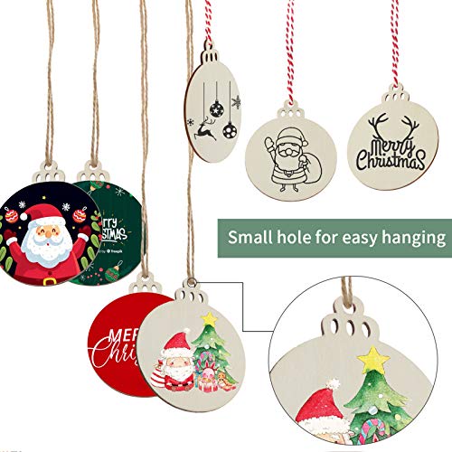 50PCS 4-Inch Unfinished Wooden Christmas Ornaments for DIY Crafts M377079