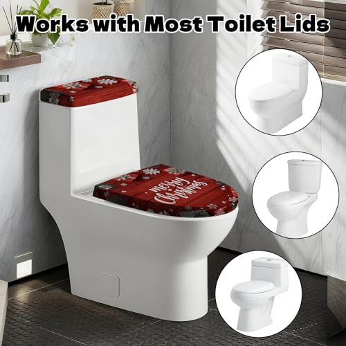 Christmas Toilet Lid Cover, Washable Bathroom Accessory O828