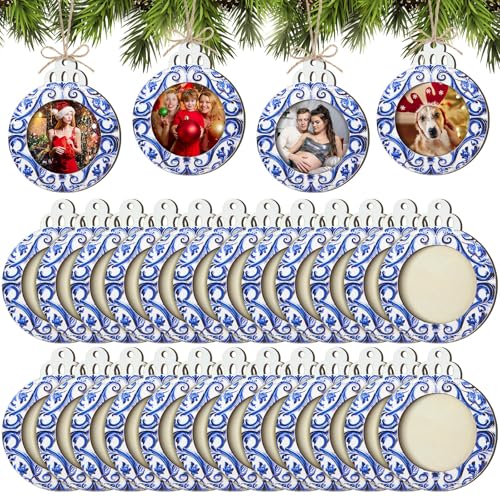 24 Pcs Christmas Photo Ornament Frames for Baby First Christmas Tree Keepsake F1934