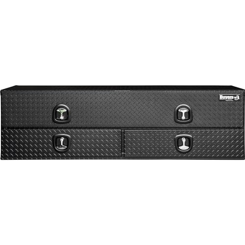 Aluminum Heavy-Duty Truck Tool Box with Lower Door, Diamond Tread, 21 x 18 x 72 Inch G7285