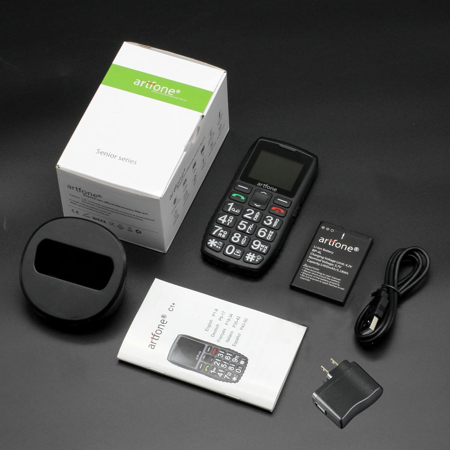 Big Button 4G Senior Phone with SOS, Loud Volume, and Charging Dock S36305