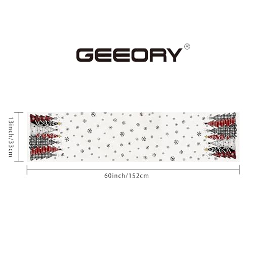 Christmas Table Runner 13x72 Inch, Red Winter Holiday Decor S612