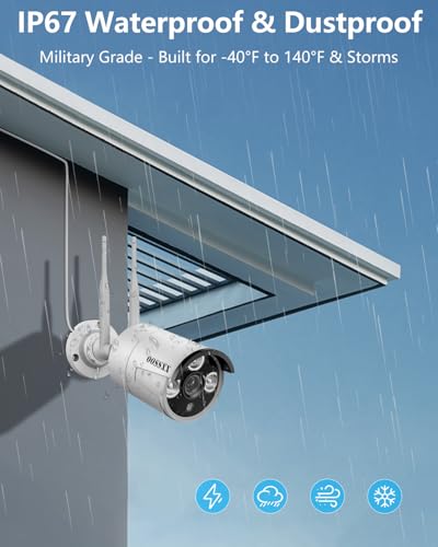 Wireless Security Camera System with 2TB Hard Drive, 4 Cameras, Night Vision Y851678