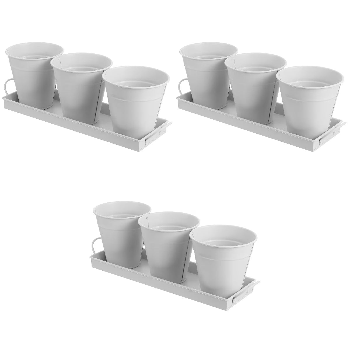 9 pcs Garden Flower Pot with 1pc Tray Succulents Utensil Holder