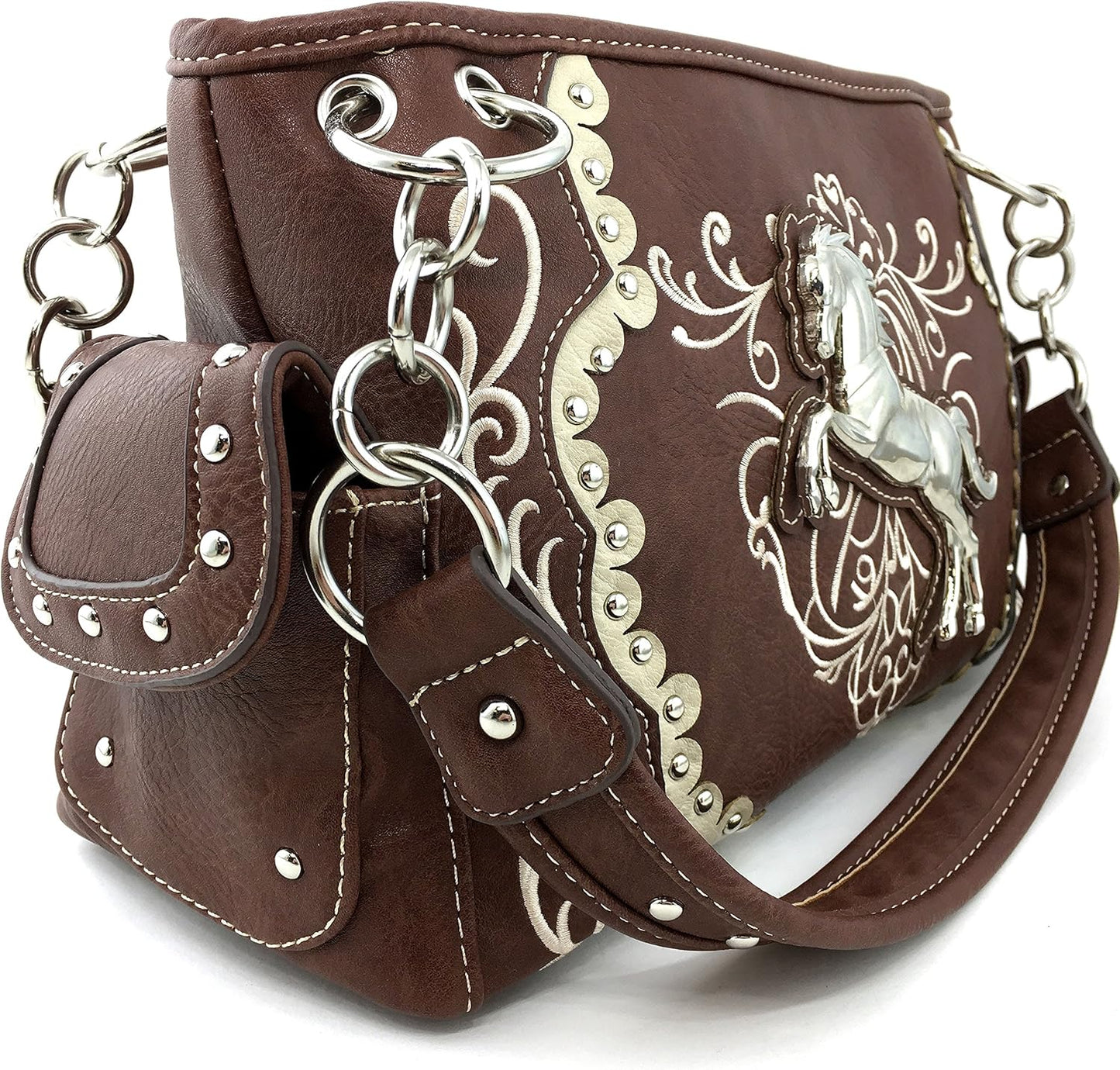 Concealed Carry Handbag Purse with Wallet - Brown V15017