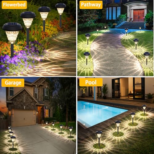 6 Pack Solar Pathway Lights Outdoor Christmas Decorations, Waterproof Candy Cane for Yard Walkway S64243