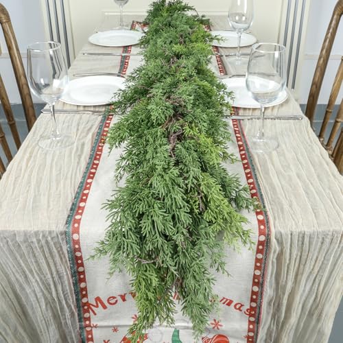6 ft Christmas Cedar Garland - Realistic Greenery Cypress Artificial Pine Decor K327944
