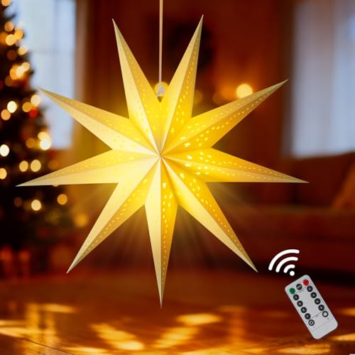Christmas Paper Snowflake Lanterns with LED Lights for Holiday Party Decor Q23741