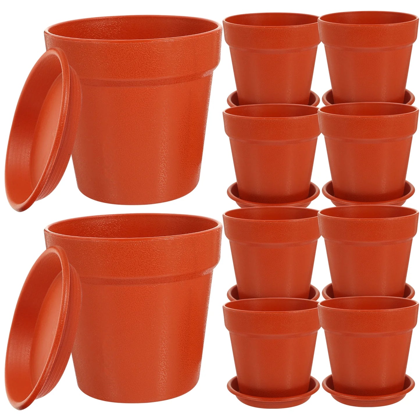 10 Sets Plastic Flower Pots for Garden Nursery Q87904