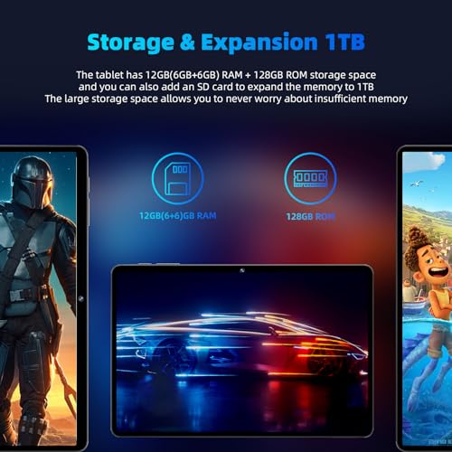 11 inch Android 14 Tablet with Face Unlock, Octa-Core CPU, 12GB RAM, 128GB Storage Z164067