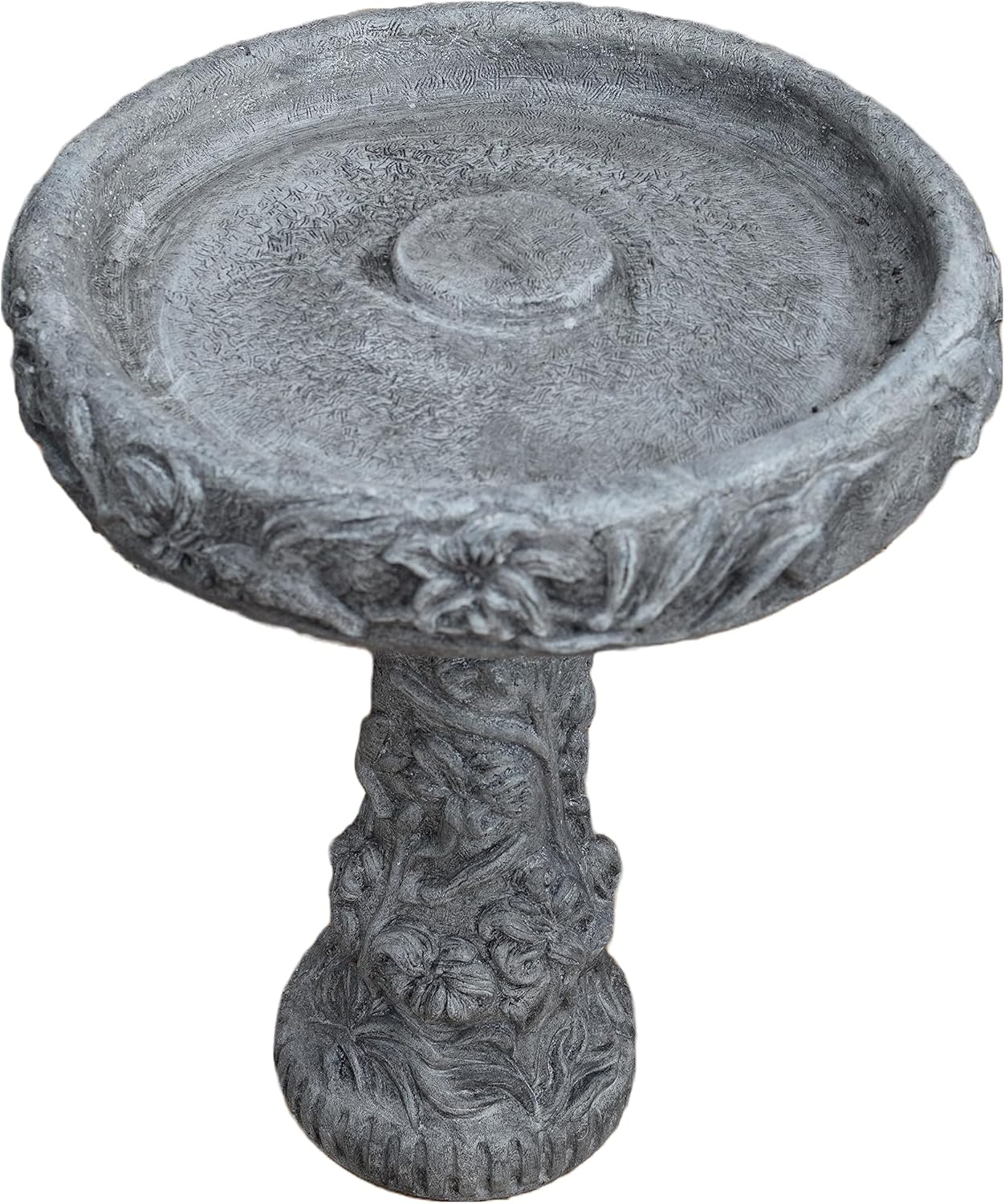 Stone Birdbath 27in Tall PreAged O132989