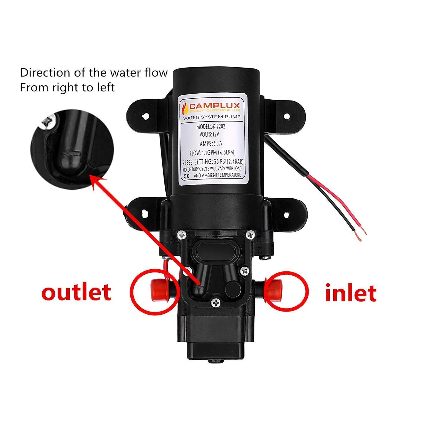 12V Water Pump 1.2GPM for Outdoor Tankless Water Heater J155727