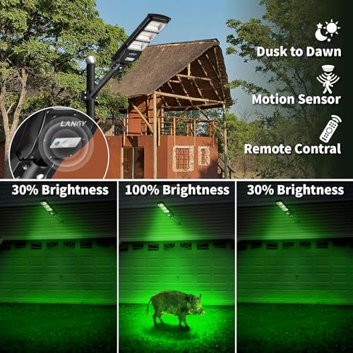 Solar Green Light for Hog Hunting with Remote and Bracket G164065