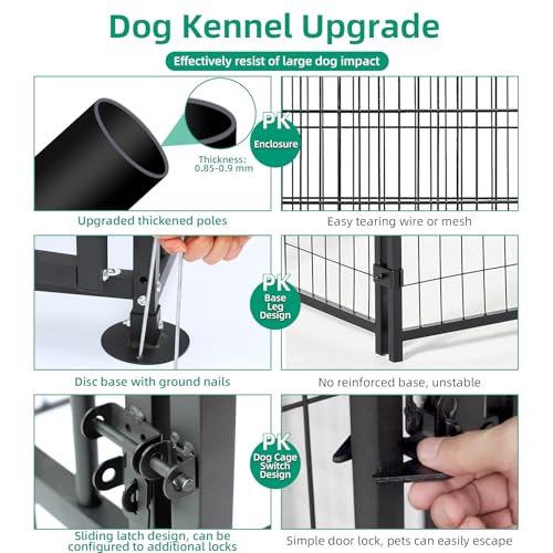 Outdoor Dog Kennel with Heavy Duty Metal Frame and Waterproof Cover G8911