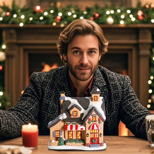 Lighted Ceramic Christmas Village Houses Indoor Decor O58573