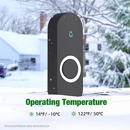 Wireless Doorbell with 2 Buttons and 2 Receivers, Waterproof, 1000ft Range Z6333