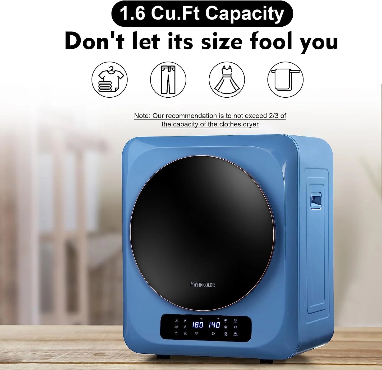 Portable Electric Clothes Dryer 8.8 Lbs with Moisture Sensor V717