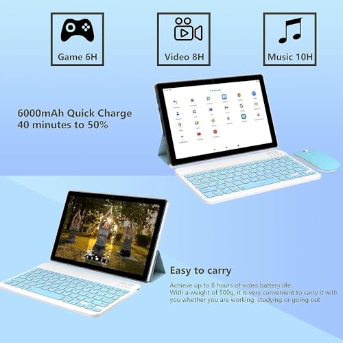10 inch Android Tablet with Keyboard Case, Mouse and Stylus S658