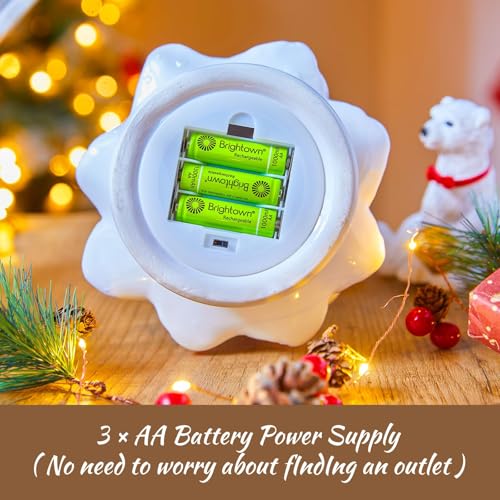 Ceramic Christmas Tree, Pre-lit Tabletop with Multicolored LED Lights, Battery Operated G1053