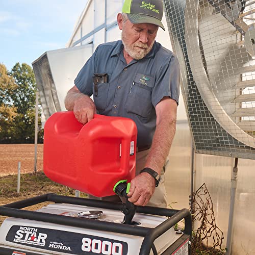 5 Gal Dual Handle Gasoline Can with Controllable Flow Nozzle S8825