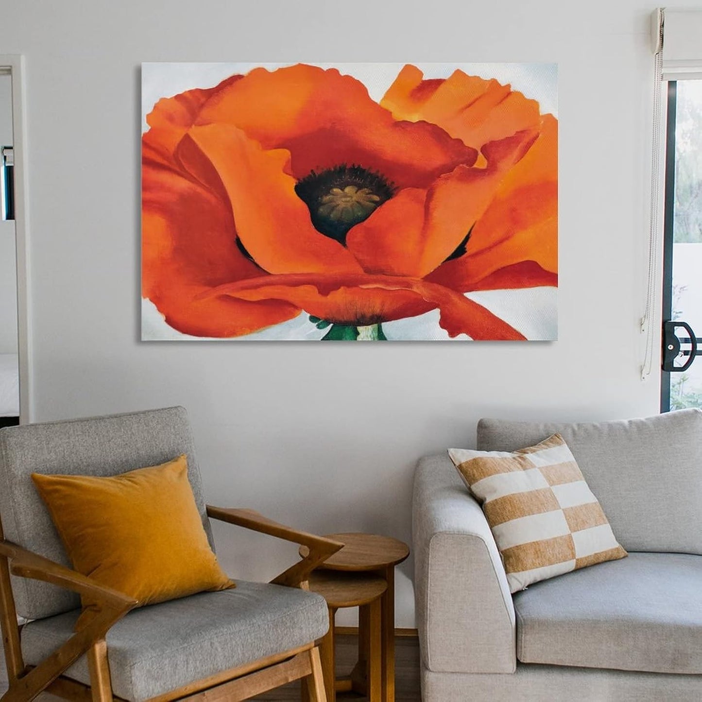 Red Poppies Flower Poster Canvas Wall Art 16x24 Inch W8592