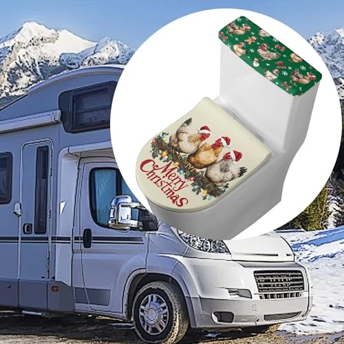 Christmas Toilet Lid and Tank Cover Set for Bathroom Decor Q334993