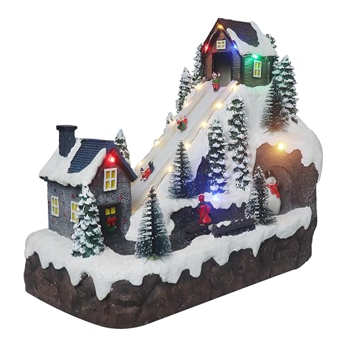 Lighted Musical Snow Village with Animated Kids Sledding A910926