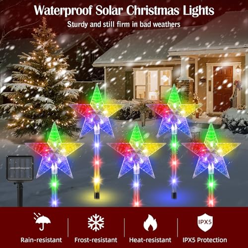 Solar Walkway Lights Outdoor, 8 Pack Candy Cane Christmas Decorations P5544