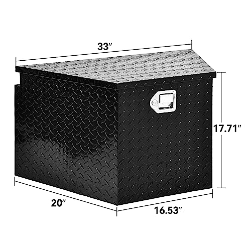 33 Inch Trailer Tongue Box, Heavy Duty Aluminum Tool Box with Lock and Keys I285284