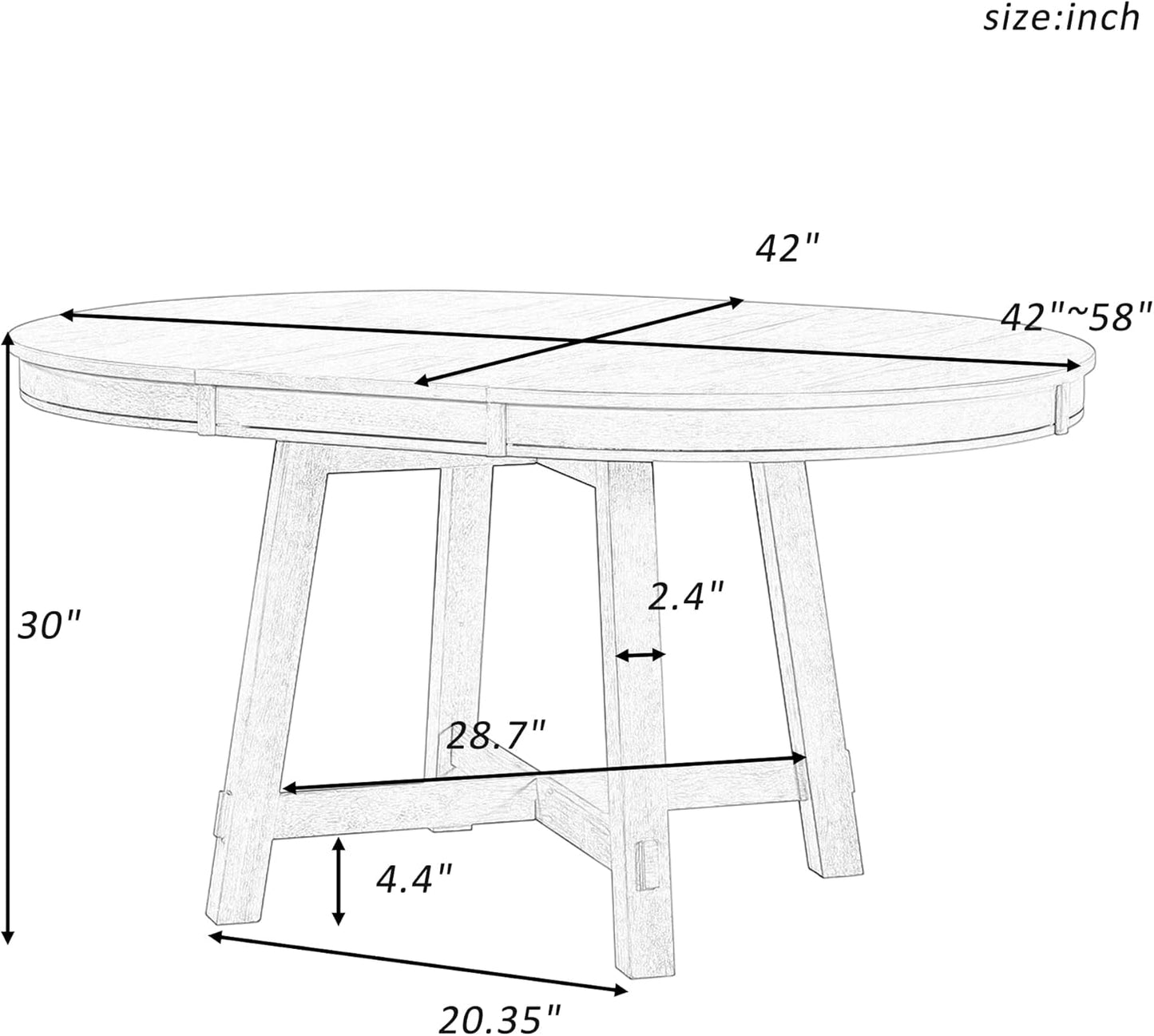 Farmhouse Round Extendable Dining Table with 16" Leaf R8370