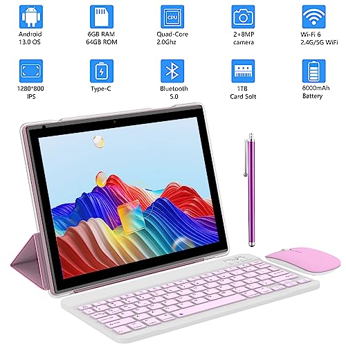 Tablet 10 Inch with Keyboard, Mouse, Case, Stylus, 8GB RAM 64GB ROM K197839