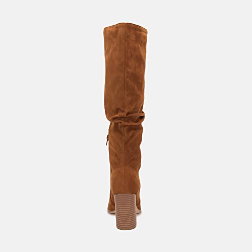 Womens Knee High Chunky Heel Boots Wide Calf T683859