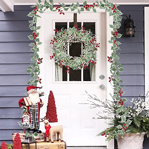 6.6 ft Christmas Garland with Faux Cedar and Glitter Berry H2007