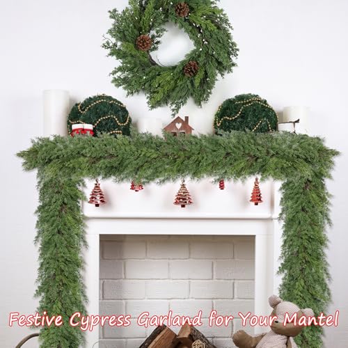 6 ft Christmas Cedar Garland - Realistic Greenery Cypress Artificial Pine Decor K327944