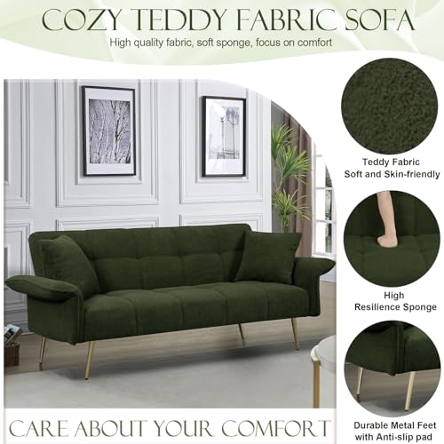 Teddy Futon Sofa Bed with Convertible Backrest and Memory Foam T218