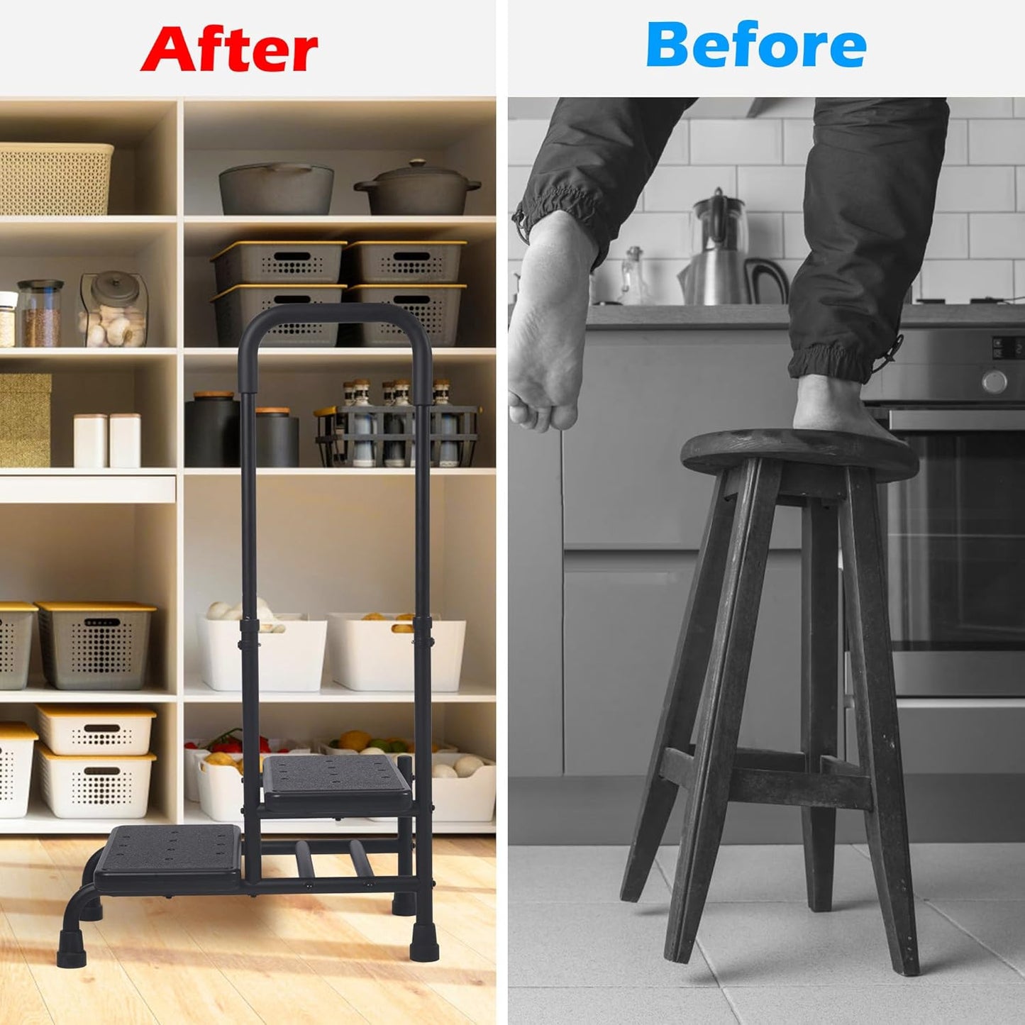 2 Step Stool with Handle for Elderly, Heavy Duty P181620