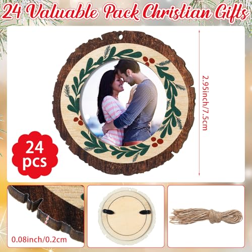 24 Pcs Christmas Photo Ornament Frames for Baby First Christmas Tree Keepsake F1934