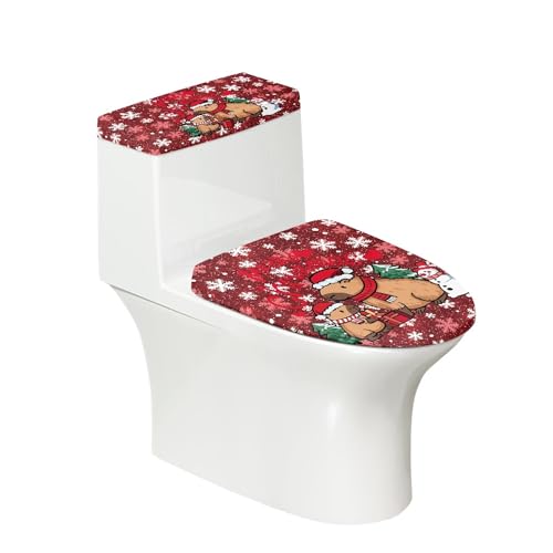 Christmas Toilet Lid and Tank Cover Set for Bathroom Decor Q334993