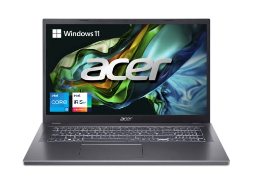 Acer Aspire 5 17 A517-58M-59R9 Slim Laptop | 17.3" FHD (1920 x 1080) IPS | Intel Core i5-1335U | Intel Iris Xe Graphics | 16GB LPDDR5 | 512GB Gen 4 SSD | Wi-Fi 6E | USB4/Thunderbolt 4 | Backlit KB