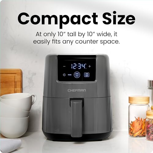 2 Qt Mini Air Fryer with Digital Timer and Nonstick Basket D4952