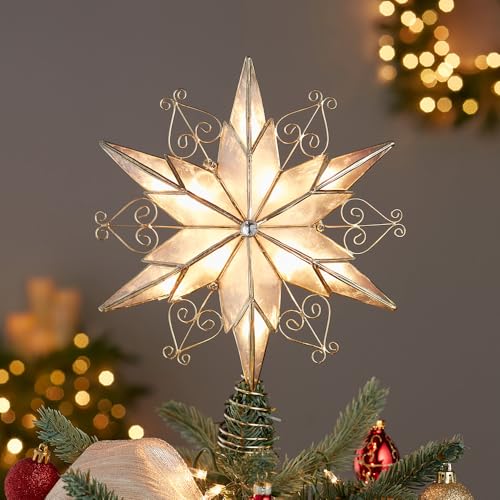 10-Light 6-Point Capiz Star Treetop X1771