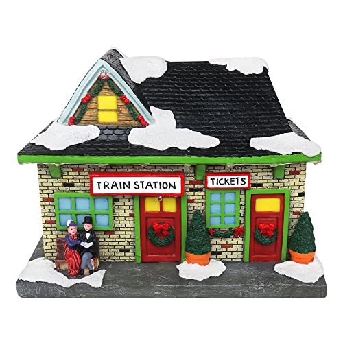 Lighted Musical Snow Village with Animated Kids Sledding A910926