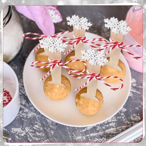 100 Set Christmas Wooden Spoons for Hot Cocoa, Chocolate, and Baking A7471