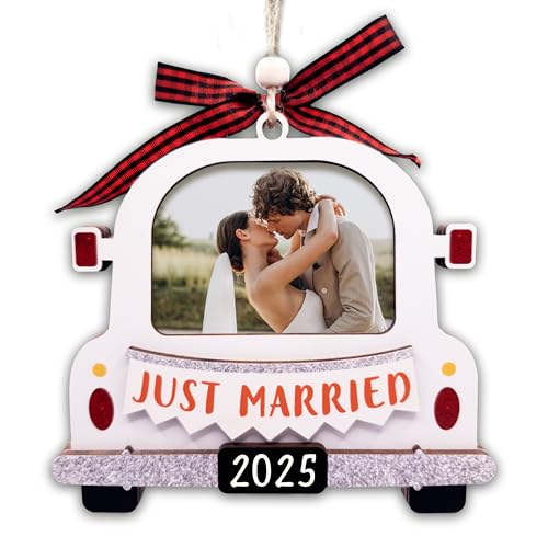 Christmas Ornament Picture Frame - Wooden Landscape Photo Frame for Tree U75225