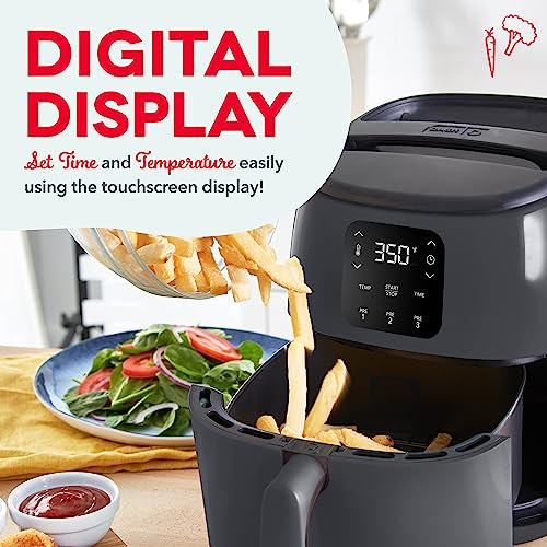 Electric Air Fryer Oven, 2.6 Qt., Grey, Compact Digital, 1000-Watt O882