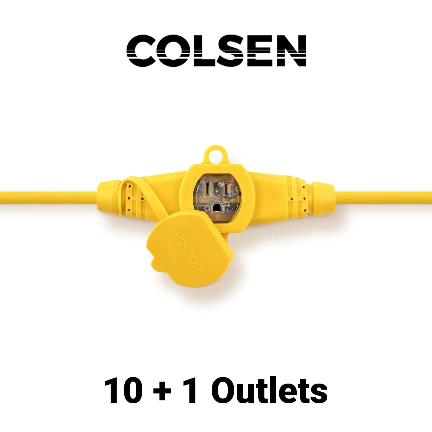 50FT Yellow Power Extension Cord 3 Prong Outlet with LED Indicator X79123