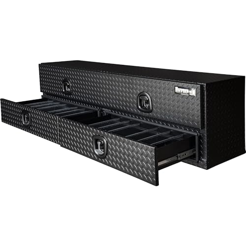 Aluminum Heavy-Duty Truck Tool Box with Lower Door, Diamond Tread, 21 x 18 x 72 Inch G7285