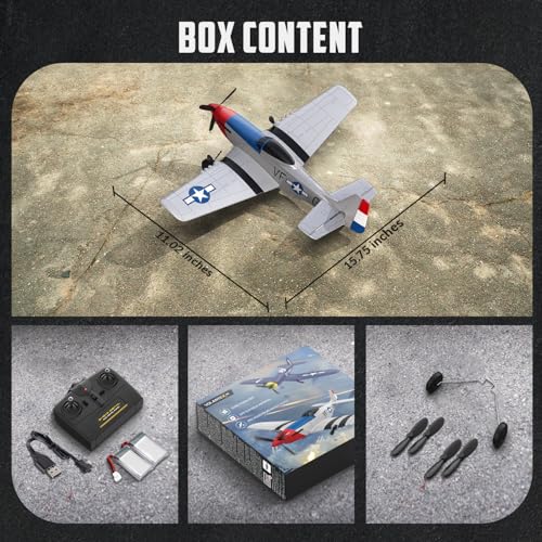RC Plane 3 Channel Remote Control Airplane Fighter Toy, 2.4GHz 6-axis Gyro, Easy to Fly for Adults Kids Beginners Q215470