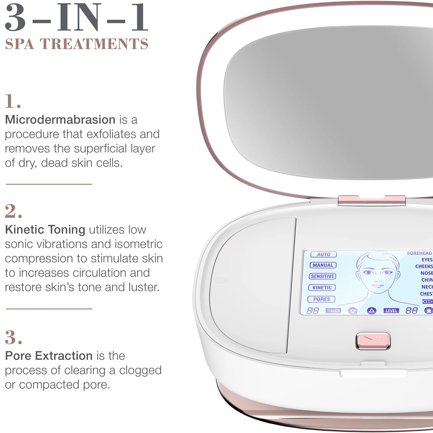 3 in 1 Home Spa Microdermabrasion Machine with Diamond Tips V1115