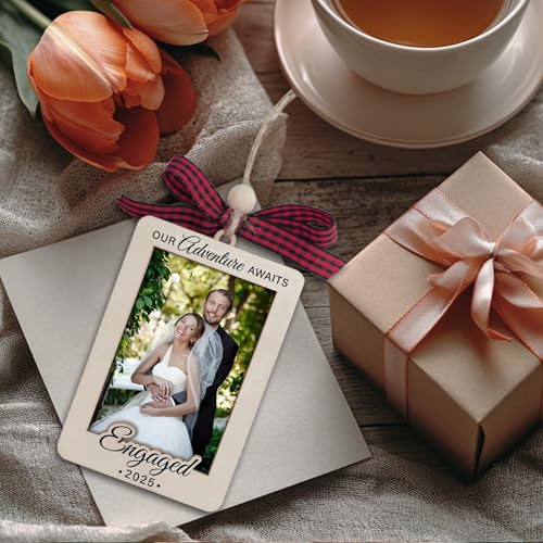 Christmas Ornament Picture Frame - Wooden Landscape Photo Frame for Tree U75225